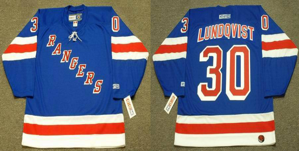 2019 Men New York Rangers 30 Lundqvist blue CCM NHL jerseys